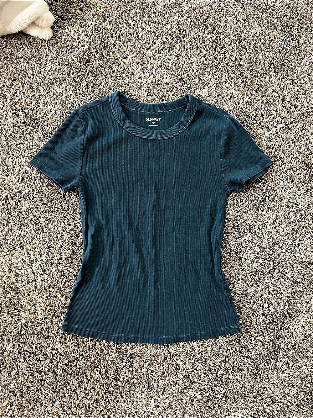 Old Navy Snug Crew-Neck Ribbed T-Shirt Blue Small